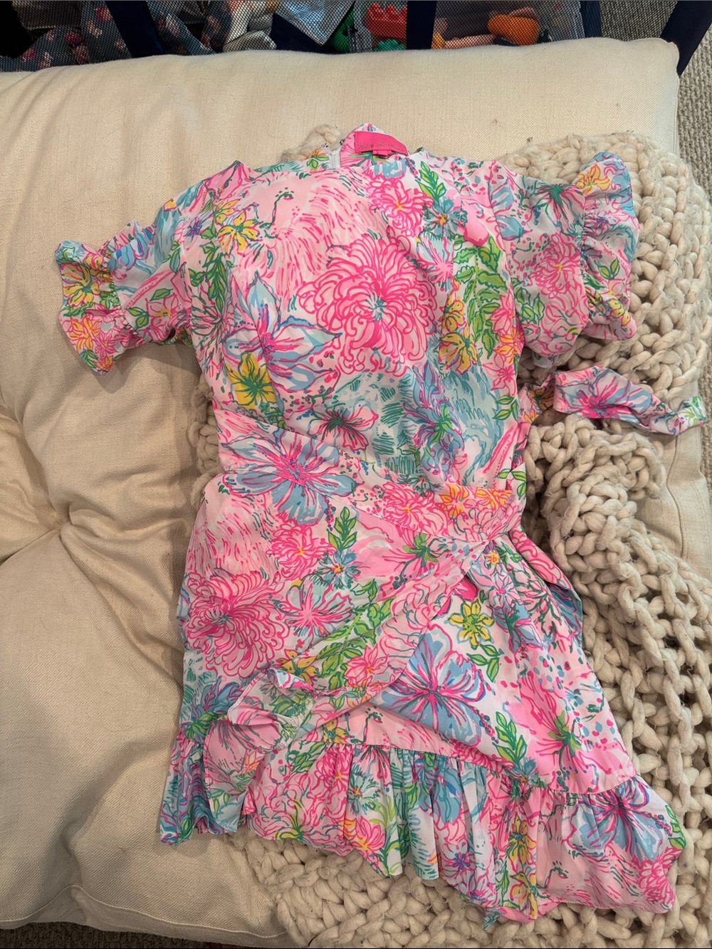 Lilly Pulitzer Pink Floral Wrap Dress